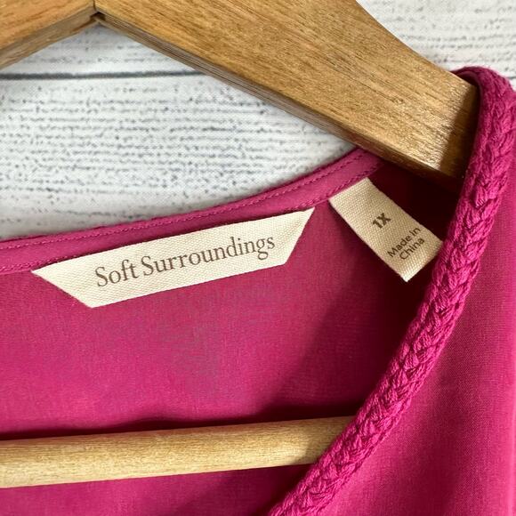 Soft Surroundings Womens size 1X Satin Tank Blouse Magenta 5DZ32 - Picture 7 of 8
